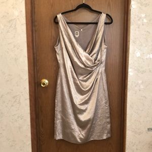 Mock wrap evening gown